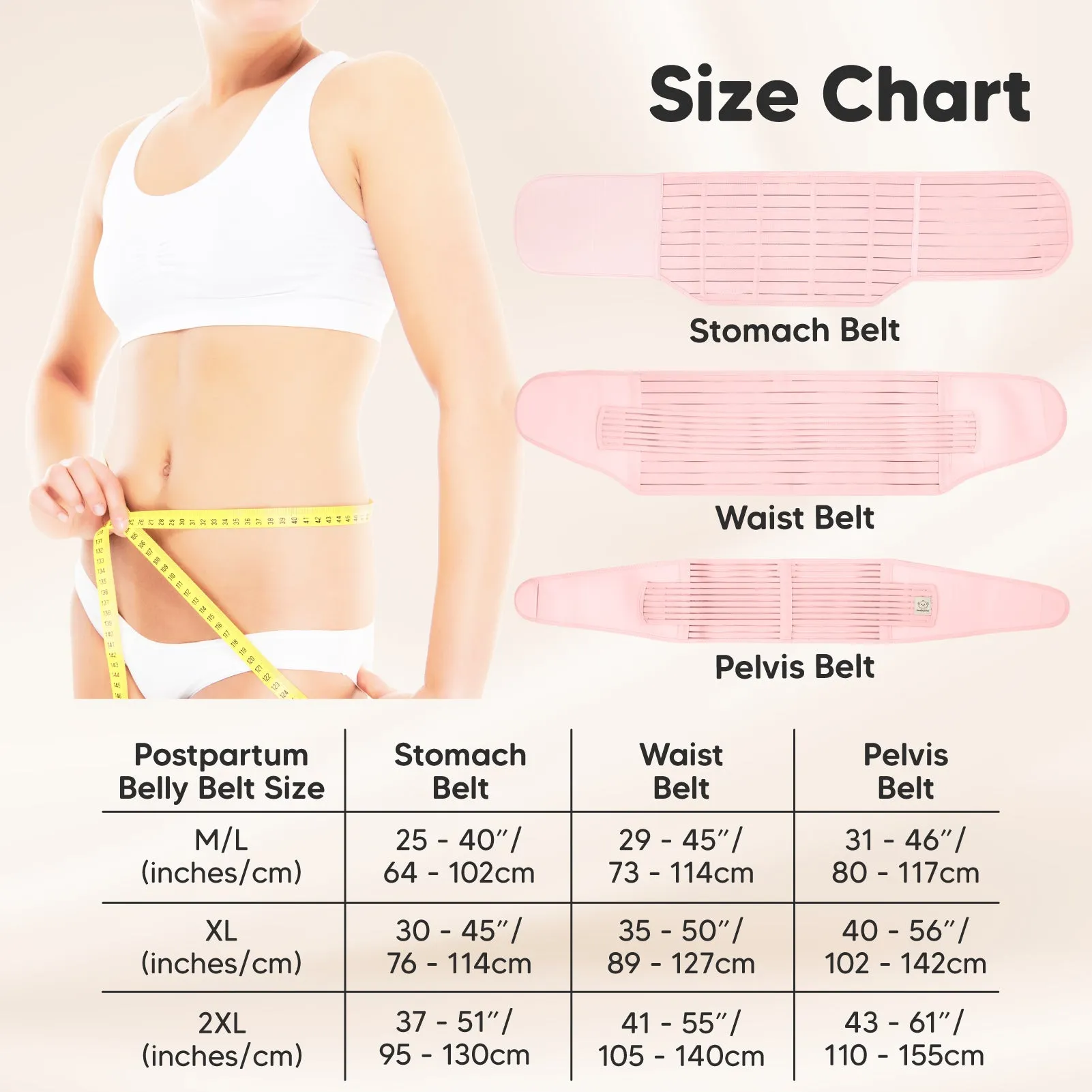 Revive 3-in-1 Postpartum Recovery Support Belt (Blush Pink)