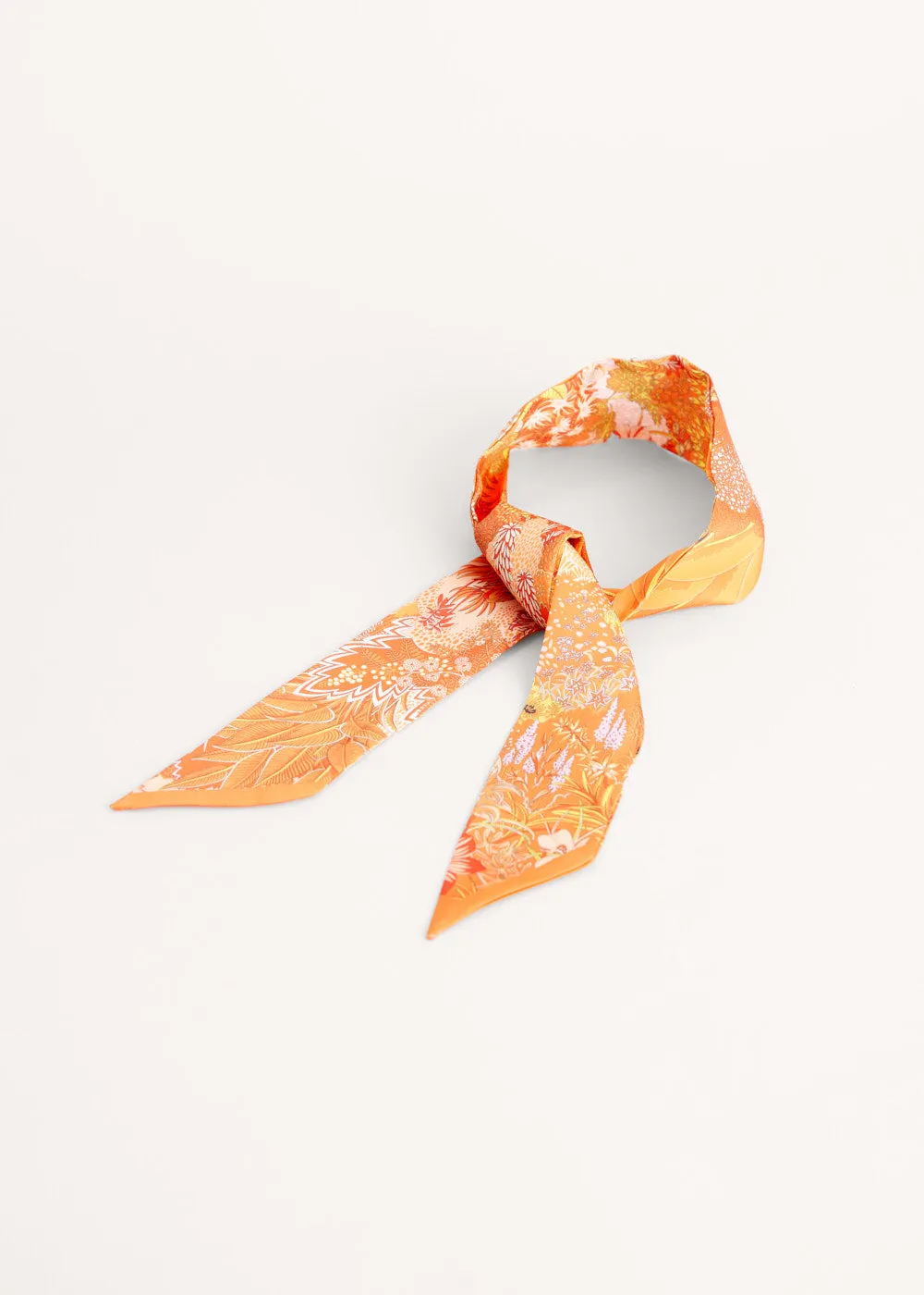 SAFFRON SATIN SCARF - JUNGLE ORANGE