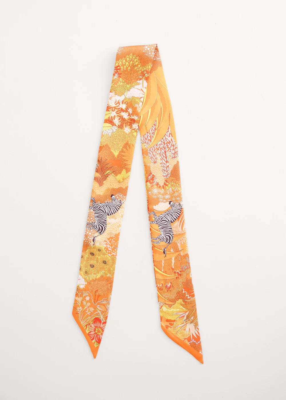 SAFFRON SATIN SCARF - JUNGLE ORANGE