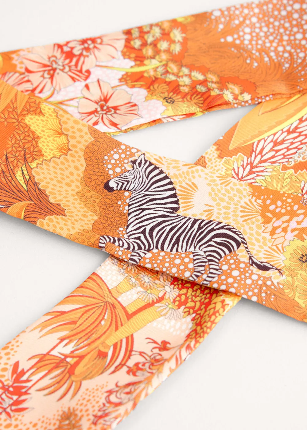 SAFFRON SATIN SCARF - JUNGLE ORANGE