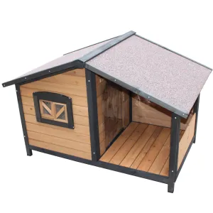 Small Dog House With Balcony Outdoor Pet Kennel Jack Russell