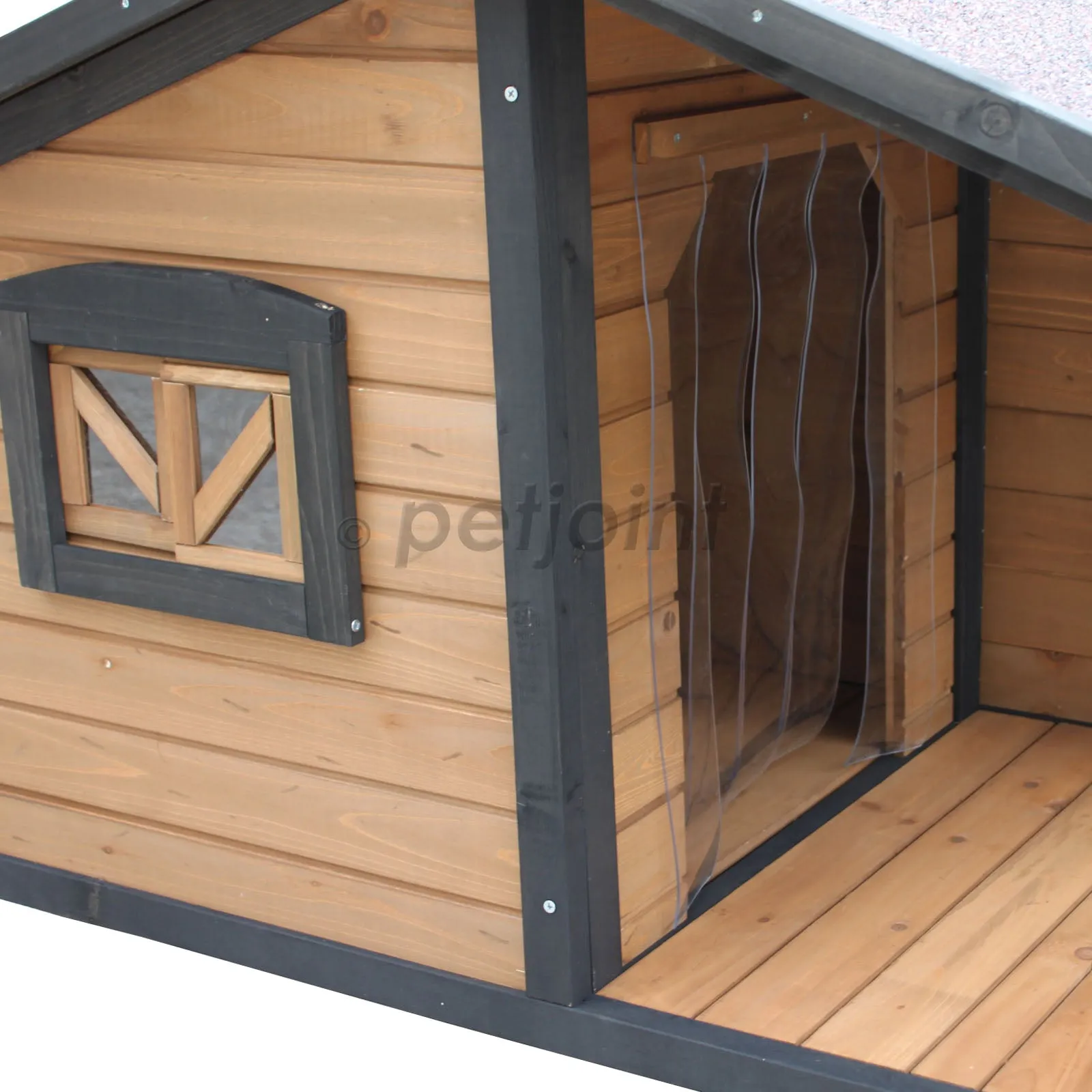 Small Dog House With Balcony Outdoor Pet Kennel Jack Russell