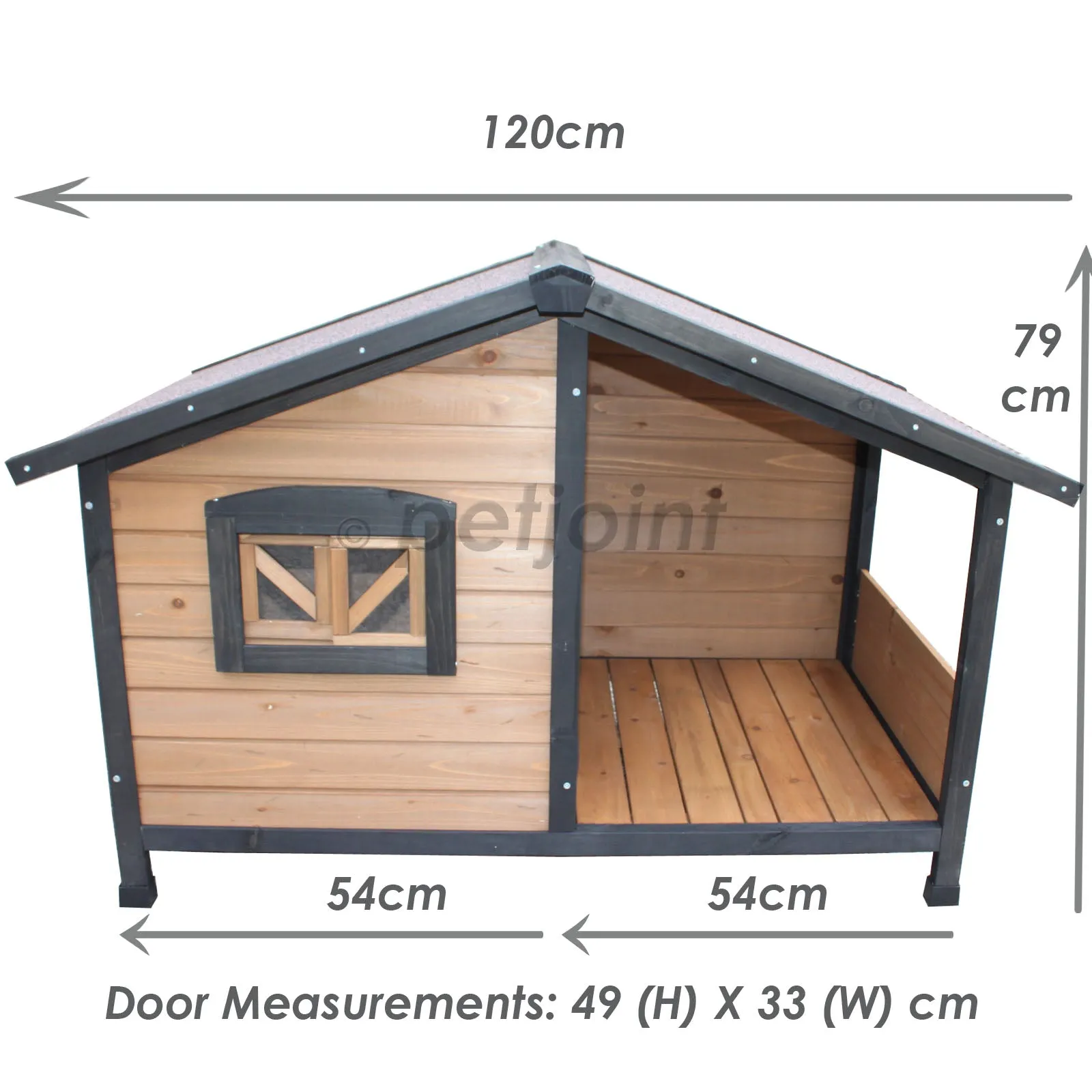 Small Dog House With Balcony Outdoor Pet Kennel Jack Russell