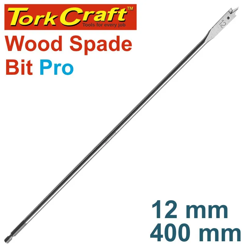 TORK CRAFT SPADE BIT PRO SERIES 12MM X 400MM TCSB412