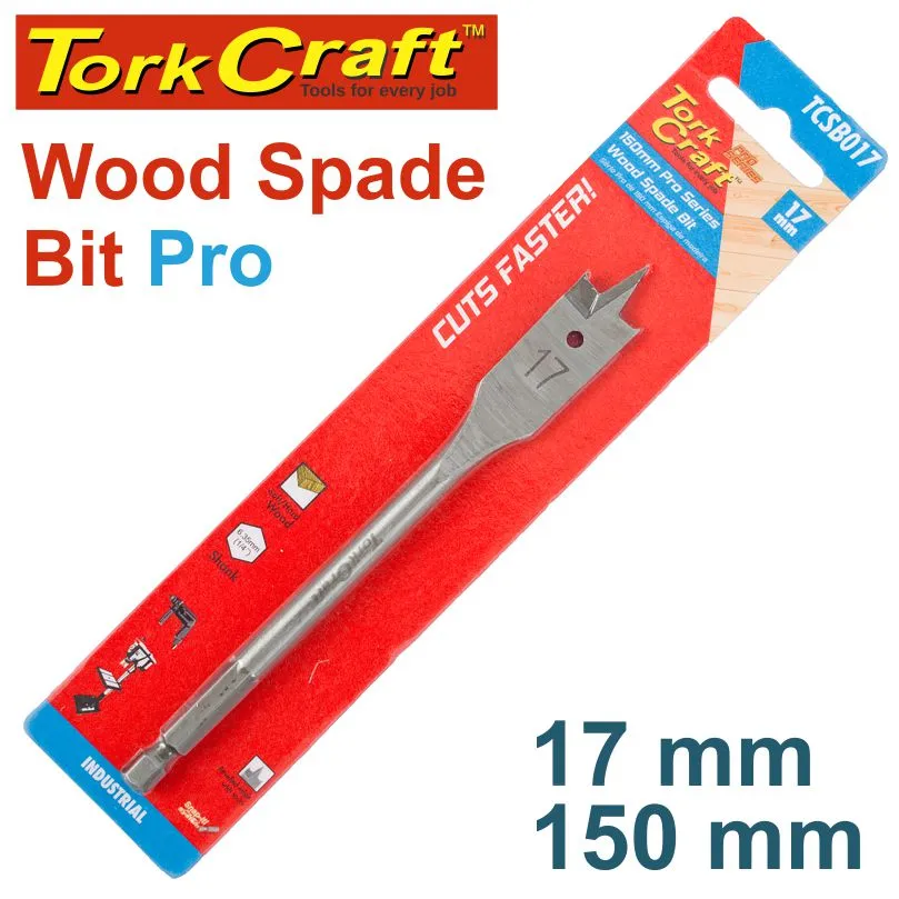 TORK CRAFT SPADE BIT PRO SERIES 17MM X 150MM TCSB017