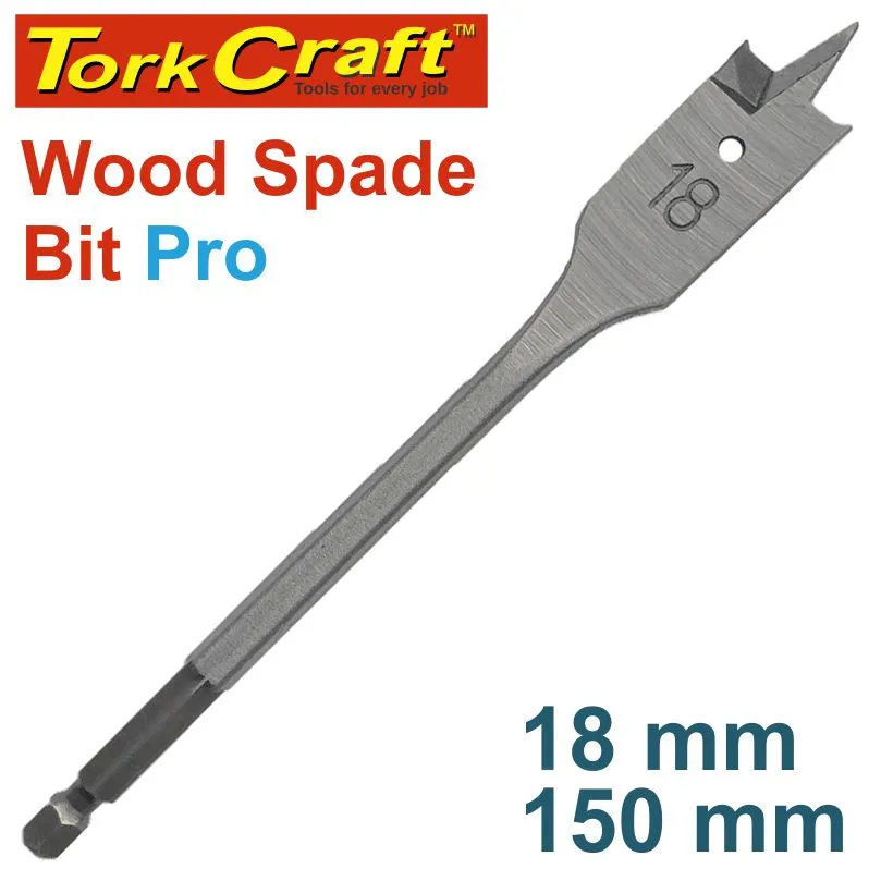 TORK CRAFT SPADE BIT PRO SERIES 18MM X 150MM TCSB018