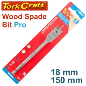 TORK CRAFT SPADE BIT PRO SERIES 18MM X 150MM TCSB018