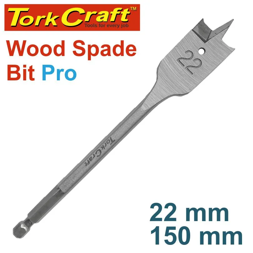 TORK CRAFT SPADE BIT PRO SERIES 22MM X 150MM TCSB022