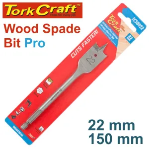 TORK CRAFT SPADE BIT PRO SERIES 22MM X 150MM TCSB022