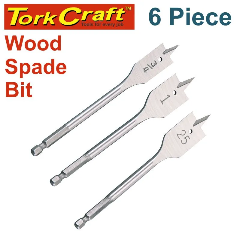 TORK CRAFT SPADE BIT SET 6PCE TC02116