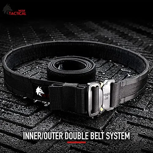 WOLF TACTICAL Molle Duty Belt Tactical Gun Belt Quick Release Combat Belt Large